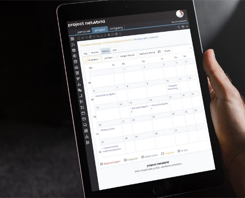 Die Funktionen von projectnetworld im Detail: der Projektkalender